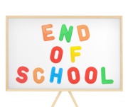 End of school sign on magnetic board